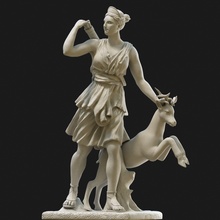 diana 3d modelo estatua of mujer cabra escultura arte mármol clásico decoración esculturas arquitectónico 3d print model - Mito3D
