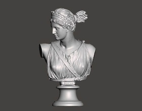 diana artemis bust 3d printing goddess greek mythology sculpture classic zeus poseidon apollo art sculptures 3d print model - Mito3D