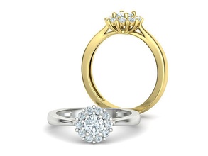Diana clásico compromiso anillo imprimible 3dmodel aureola Moda diamante rubí zafiro promesa Estados Unidos Canadá Europa Francia 3d print model - Mito3D