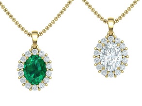 diana classic pendant oval stone 8mmx6mm 3dmodel sapphire necklace jewelry cad usa canada pendants diamond emerald 8x6 1ct printable gold fashion 3dprint 3d print model - Mito3D