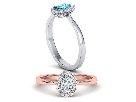 diane classique bague engagement 6x4 ovale calcul 3dmodel rubis émeraude saphir délicat anneaux imprimable etats unis canada mexique l'europe pologne uk brillant bijoux 3d print model - Mito3D