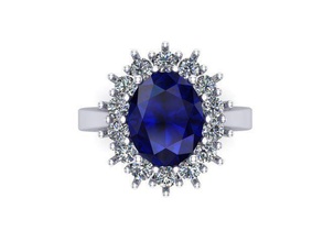 diana safira anel 14 joalheria gema luxo diamante argolas 3d print model - Mito3D