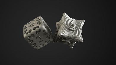 dice chaos elves cube poker luck chance riot d6 rpg dungeons dragons pathfinder boardgame tabletop rough tumble cross lances metal games toys 3d print model - Mito3D