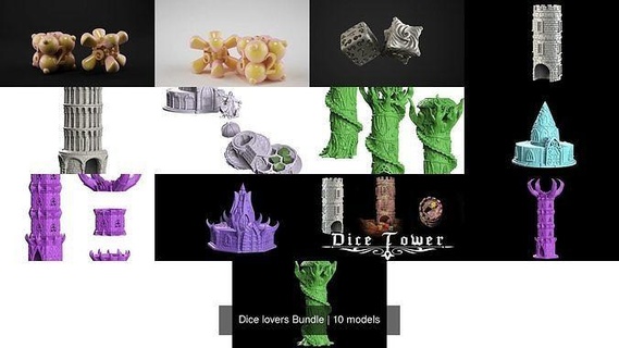 dice lovers bundle games toys dragons game d20 accessories dungeon dungeons 3d print model - Mito3D