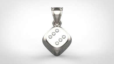 dés pendentif bijoux or gem précieux pendentifs 3d print model - Mito3D