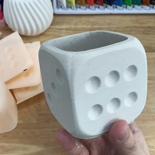 dé succulent planteur moule 3d impression 3dprint béton pla vase pot ciment verser DIY main décor jeter fonderie réutilisable fleur 3d print model - Mito3D