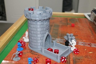 dados torre tigre castelo 15cm alta lista escadaria dnd dragão hidra jogos fantasia miniatura d20 cenário lobo masmorra masmorras brinquedos borda 3d print model - Mito3D