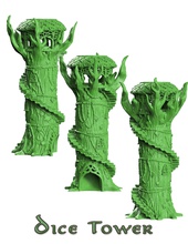 dado torre legna elfo gettare d20 dungeon draghi fantasia miniatura scenario scenico modulare geek cose nerd ruolo giochi giocattoli gioco accessori 3d print model - Mito3D