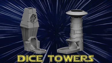 dice towers dicetower tower star wars starwars sci fi scifi futuristic terrain technology science accessories wargame jedi games toys game 3d print model - Mito3D