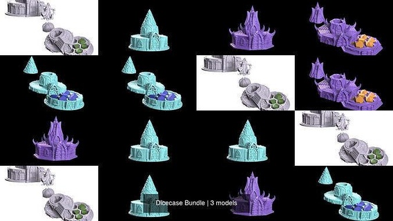 dicecase paket durum kılıf d20 zar ejderhalar oyunlar oyuncaklar Kutu Warhammer Kesişmeler 3d print model - Mito3D