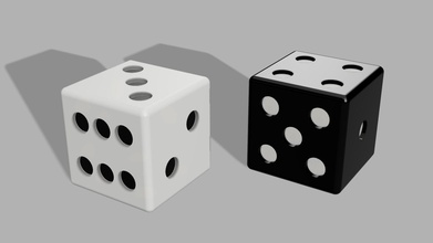 dés dé carré Jeu casino Plastique poker cube pari jeux d'argent Jeux jouets 3d print model - Mito3D