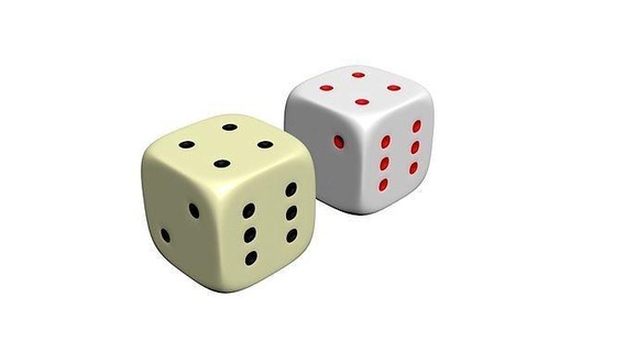dados juego casino juguete vegas caja oportunidad esquina cubo detalle borde divertido jugar alto deshuesado probabilidad redondeado Mancha juegos juguetes 3d print model - Mito3D