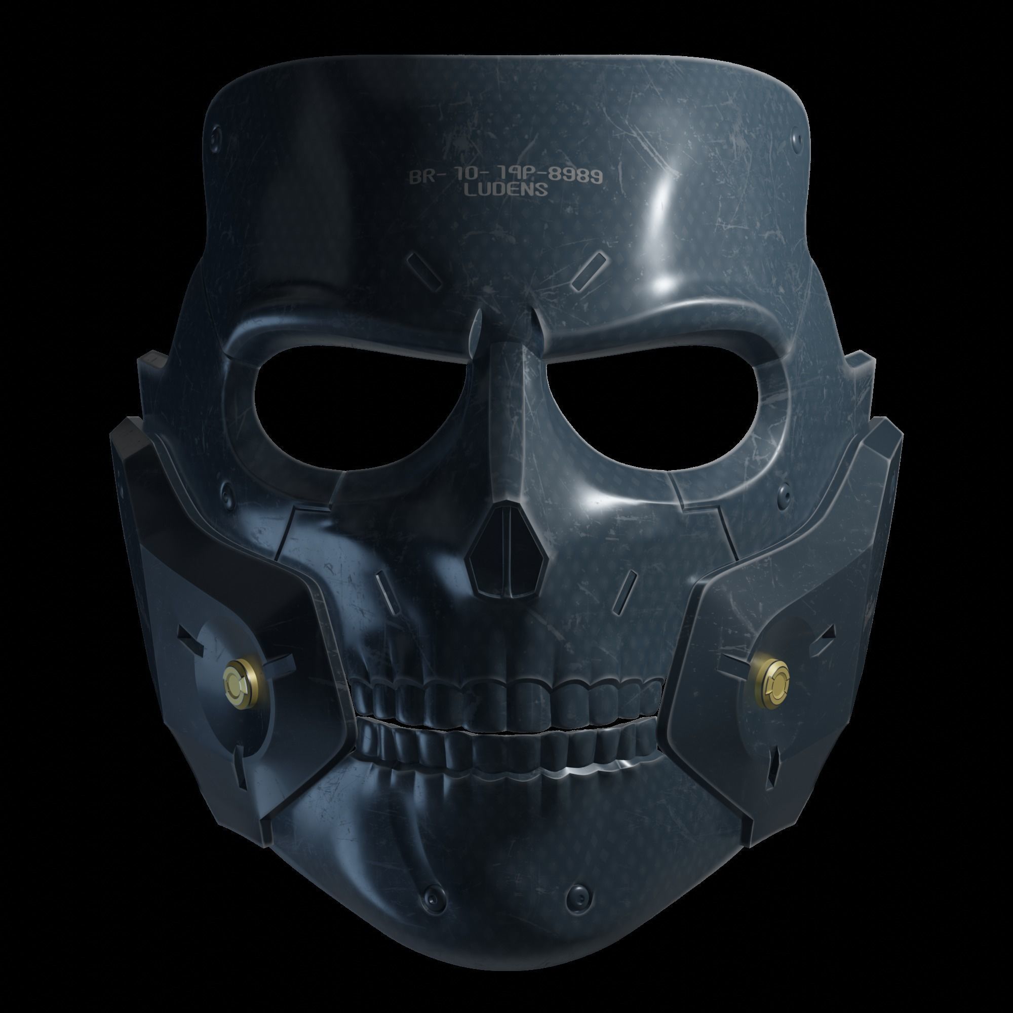 Cyberpunk mask 3d model фото 21
