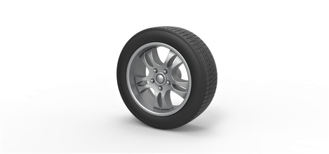 diecast carro roda 5 escala 1 to 10 pneu brinquedo impressão imprimível passatempo faça automotivo 3d print model - Mito3D