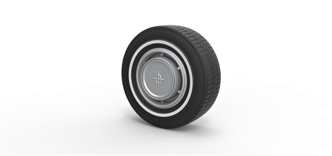 fundido presión coche vehiculo rueda 7 escala 1 to 10 neumático escamoso juguete impresión imprimible pasatiempo bricolaje diy automotor 3d print model - Mito3D
