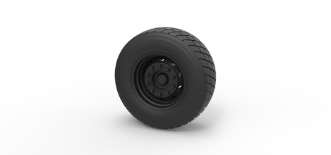 pressofuso ruota anteriore del camion hobby-fai da te la pneumatico parte il veicolo giocattolo hobby fai automotive 3d print model - Mito3D