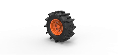 diecast offroad wheel 34 tire part vehicle print printable toy scaled hobby diy automotive 3d print model - Mito3D