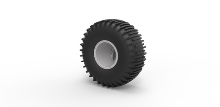 fundido presión camino rueda 38 escala 1 to 20 escamoso neumático coche vehiculo camión anfibio terreno juguete impresión imprimible pasatiempo bricolaje diy automotor 3d print model - Mito3D