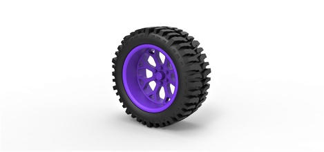 diecast offroad wheel lifted trucks hobby-diy tire part car truck allterrain mud print printable toy scaled hobby diy automotive 3d print model - Mito3D