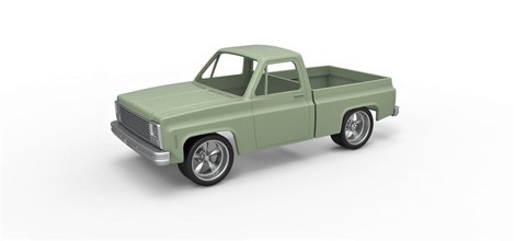 diecast shell 1980 chevrolet c10 style grid scale 1 to 25 car suv oldschool chevy s10 silverado pickup scaled print printable toy offroad allterrain 4x4 awd hobby diy automotive 3d print model - Mito3D