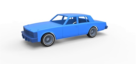 diecast shell cadillac seville 1979 4 doors scale 1 to 25 car body print printable toy scaled oldschool classic hobby diy automotive 3d print model - Mito3D