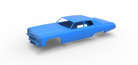 diecast shell chevrolet impala 1972 4 doors scale 1 to 24 car vehicle toy print printable oldschool transport hobby diy automotive 3d print model - Mito3D