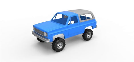 döküm kabuk tekerlekler 1978 Chevrolet ceket k5 ölçek 1 25 araba suv eski okul chevy ölçekli Yazdır yazdırılabilir oyuncak offroad arazi 4x4 3d print model - Mito3D