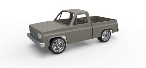 diecast shell wheels 1978 chevrolet c10 scale 1 to 25 car suv oldschool chevy s10 silverado pickup scaled print printable toy offroad allterrain 4x4 awd hobby diy automotive 3d print model - Mito3D