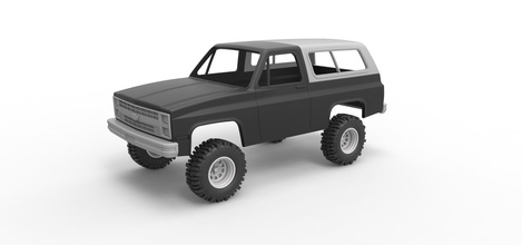 diecast shell wheels 1988 chevrolet blazer k5 scale 1 to 25 car suv oldschool chevy jimmy scaled print printable toy offroad allterrain 4x4 awd gmc hobby diy automotive 3d print model - Mito3D