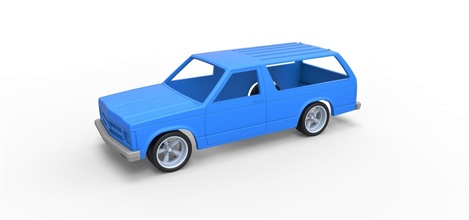 diecast concha rodas chevrolet s10 blazer 1991 escala 1 to 25 chevy carro brinquedo impressão imprimível veículo passatempo faça automotivo 3d print model - Mito3D