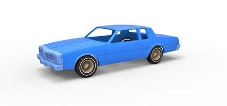 diecast shell wheels oldsmobile delta 88 1984 scale 1 to 25 car oldschool toy print printable body carbody hobby diy automotive 3d print model - Mito3D