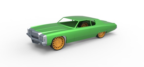 diecast shell wheels chevrolet impala 1972 scale 1 to 24 car vehicle oldschool toy print printable hobby diy automotive 3d print model - Mito3D