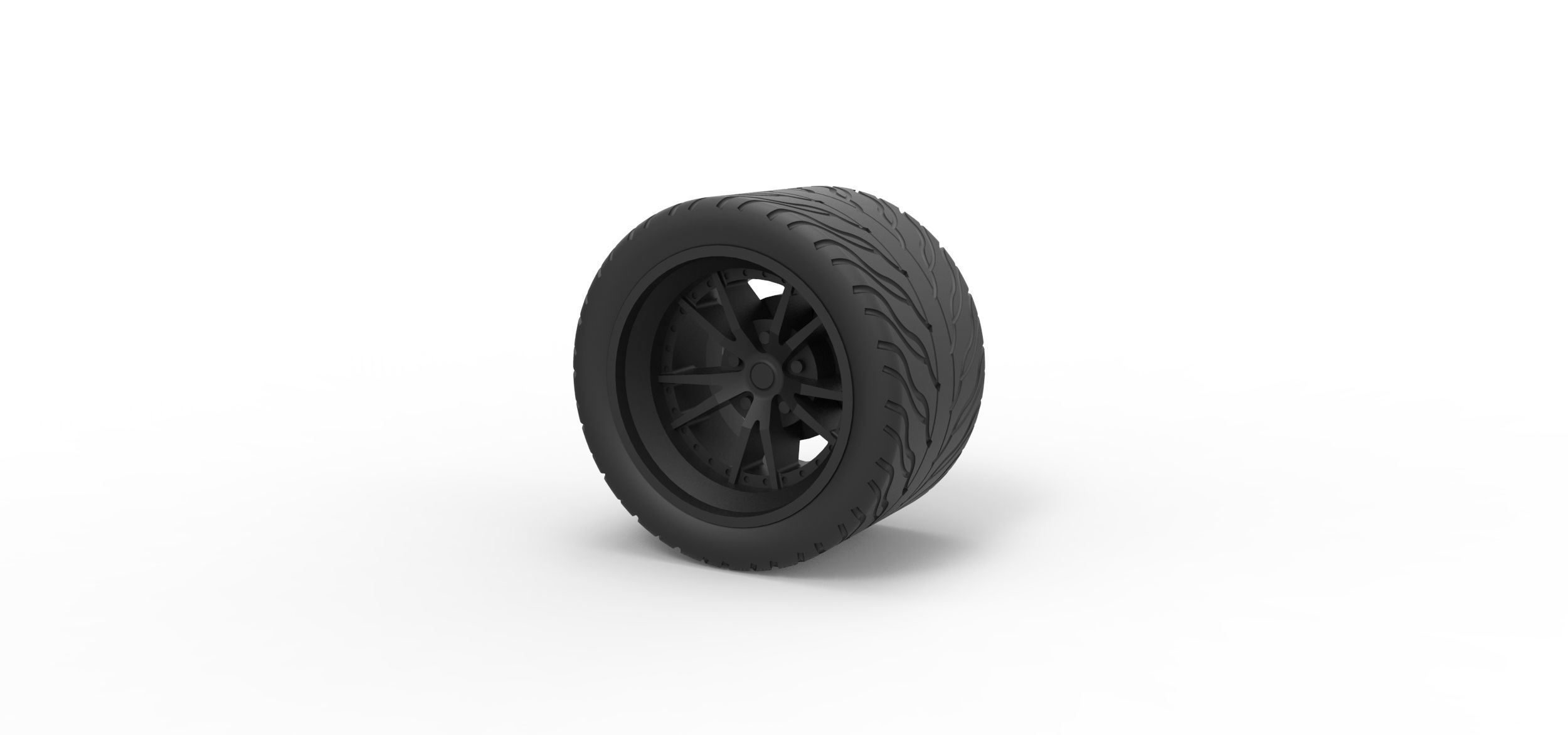 8 döküm spor tekerlek hobi-diy bölüm araba hız baskı yazdırılabilir lastik Otomotiv yarış hobi diy 3D print model - Mito3D