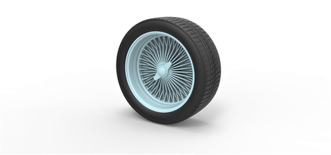 diecast fio roda escala 1 10 pneu carro impressão imprimível arame moda antiga oldshoolwheel passatempo faça automotivo 3d print model - Mito3D