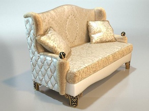 dien real Palácio 26 mobília couro assento sofá luxo conforto estofamento elegante madeira veículo casa 3d print model - Mito3D