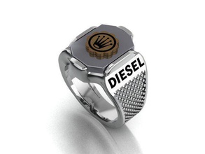 anillo impresión modelo diesel oro plata libra esterlina imprimible joya shayeste diseño joyería acero lujo hombres reloj anillos 3d print model - Mito3D