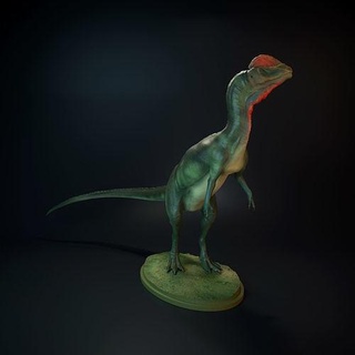 dilofosauro annusando animale bestia creatura dino dinosauro figura giurassico mini rettile statua miniatura preistorico dnd carnivoro paleoart arte sculture 3d print model - Mito3D