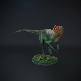 dilofosauro passeggio animale bestia creatura dino dinosauro figura giurassico mini rettile statua miniatura preistorico dnd carnivoro paleoart arte sculture 3d print model - Mito3D