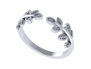 boyutsuz dal yüzük 3djewelry cad elmas moda mücevher altın takı izi mumu değerli baskı versiyonu gümüş düğün lüks hediye ayarlamak öğütme yüzükler 3d print model - Mito3D