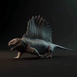 dimetrodon walking - pre-supported prehistoric animal ancient beast creature figure realistic scale miniature dnd carnivore relaxed triassic synapsid art sculptures 3d print model - Mito3D