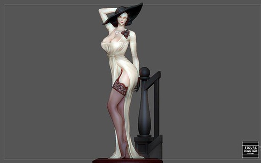 dimitrescu senhora residente 8 Vila jogos personagem mulher arte esculturas 3d print model - Mito3D