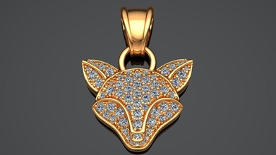 dimond volpe gioielleria simbolo oro argento pendente 3d stampabile ciondoli 3d print model - Mito3D