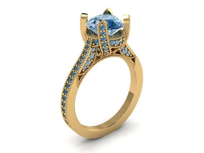 dimond ring 380 schmuck gold druckbar diamant juwel mode brillant schönheit ringe 3D print model - Mito3D