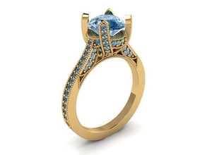 dimond squillare 380 gioielleria oro stampabile diamante gioiello moda brillante bellezza anelli 3d print model - Mito3D