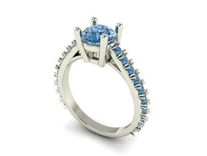 dimond Ring 382 Gold druckbar Diamant Schmuck Juwel Mode Engagement Schönheit Silber Weiß Ringe 3d print model - Mito3D