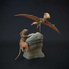 dimorfodon diyorama hayvan kuş yaratık dino Dinozor şekil uçmak Jurassic mini sürüngen küçük heykel minyatür uçan tarih öncesi Kretase pterosaur Paleoart Sanat heykeller 3d print model - Mito3D