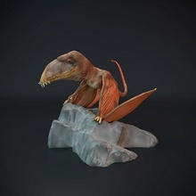 dimorfodon oturma hayvan kuş yaratık dino Dinozor şekil uçmak Jurassic mini sürüngen küçük heykel minyatür uçan tarih öncesi diyorama Kretase pterosaur Paleoart Sanat heykeller 3d print model - Mito3D