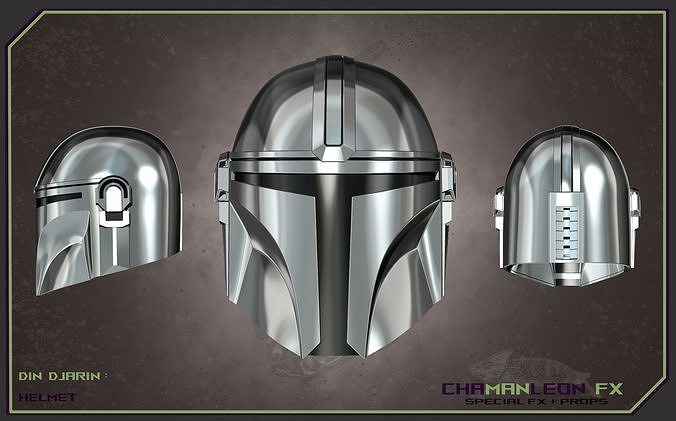 din djarin helmet mandalorian cosplay armor mando 501st star wars bounty hunter space art scans replicas 3D print model - Mito3D