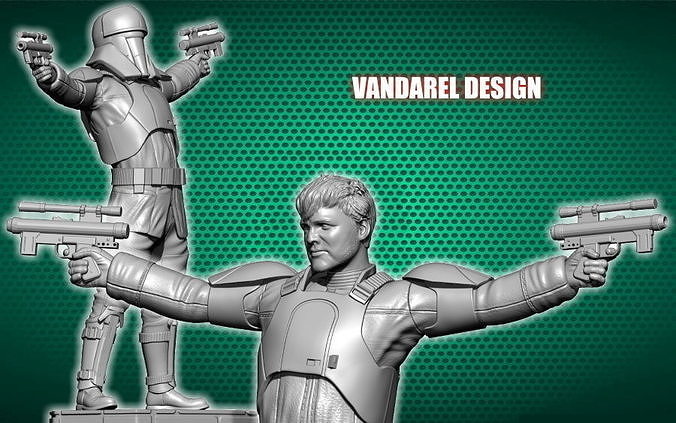 vacarme Djarin v2 transport soldat mandalorien saison 2 pedro pascal étoile guerres art sculptures 3D print model - Mito3D
