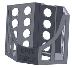 din rail dust mask holder mount hobby diy mechanical parts 3d print model - Mito3D
